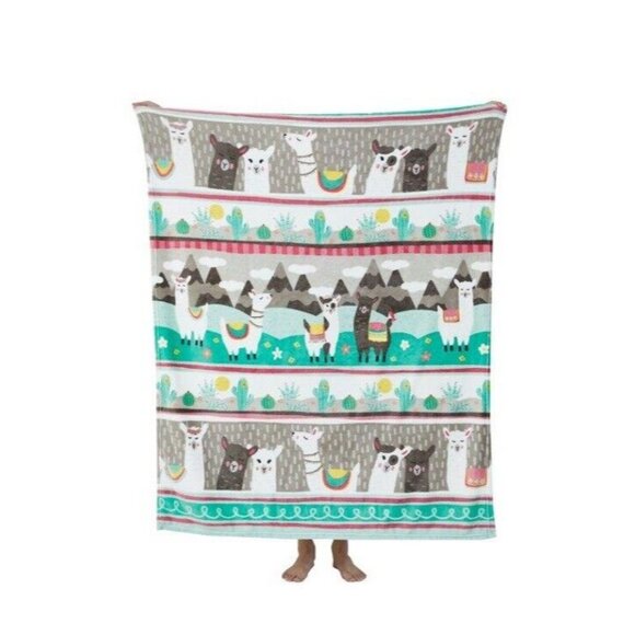 New Llama Fields Llamas Plush Throw Blanket Gift Alpaca Mountains Cozy Dreams - Picture 4 of 4